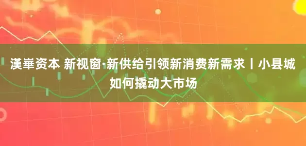 漢崋资本 新视窗·新供给引领新消费新需求丨小县城如何撬动大市场